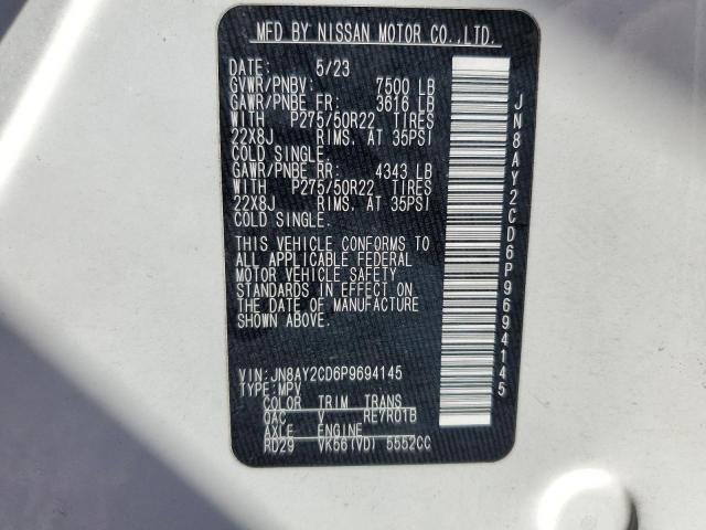 2023 NISSAN ARMADA PLATINUM JN8AY2CD6P9694145