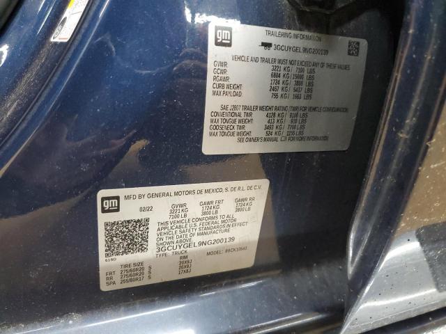 2022 CHEVROLET SILVERADO LTD K1500 LTZ 3GCUYGEL9NG200139