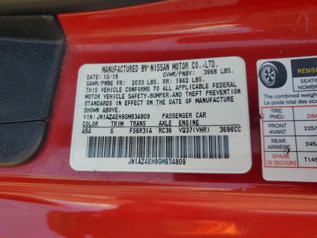 2016 NISSAN 370Z BASE JN1AZ4EH9GM934809