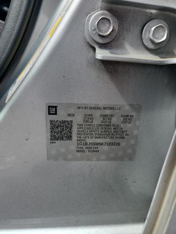 2019 CHEVROLET CRUZE - 1G1BJ5SM5K7103226