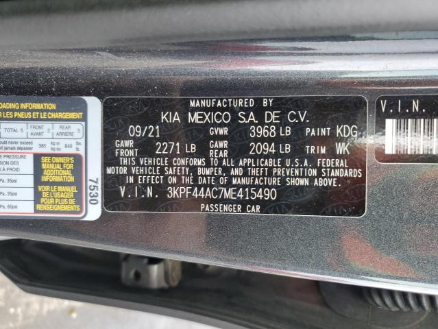 2021 KIA FORTE GT 3KPF44AC7ME415490