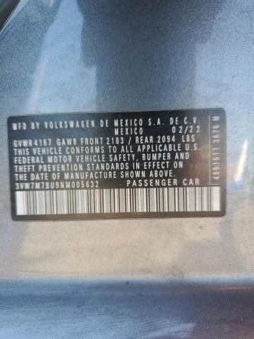 2022 VOLKSWAGEN JETTA SE 3VW7M7BU9NM005632