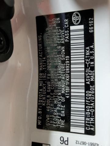2015 TOYOTA CAMRY LE 4T1BF1FK6FU892919