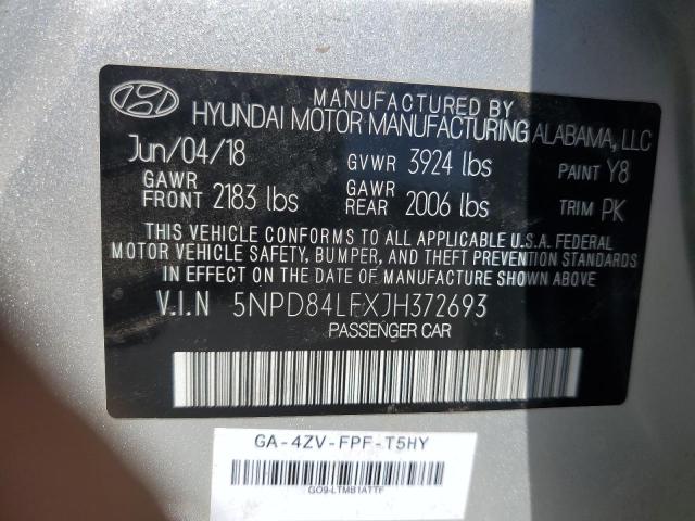 2018 HYUNDAI ELANTRA SEL 5NPD84LFXJH372693