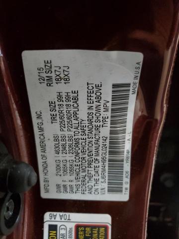 2016 HONDA CR-V TOURI - 5J6RM4H95GL024142