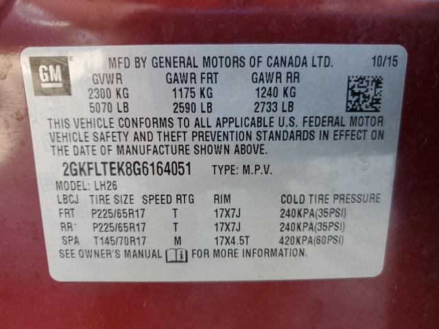 2016 GMC TERRAIN SLE 2GKFLTEK8G6164051