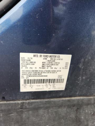 2018 FORD EXPLORER XLT 1FM5K8D83JGA83040