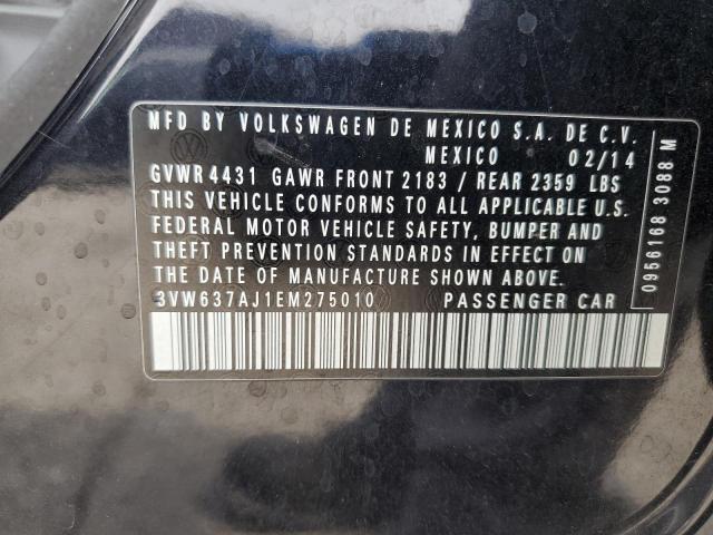 2014 VOLKSWAGEN JETTA HYBR - 3VW637AJ1EM275010