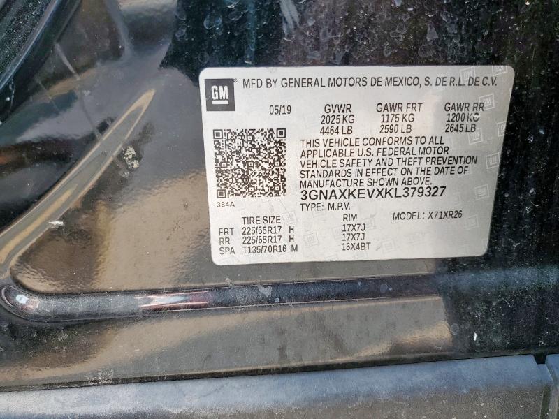 2019 CHEVROLET EQUINOX LT 3GNAXKEVXKL379327