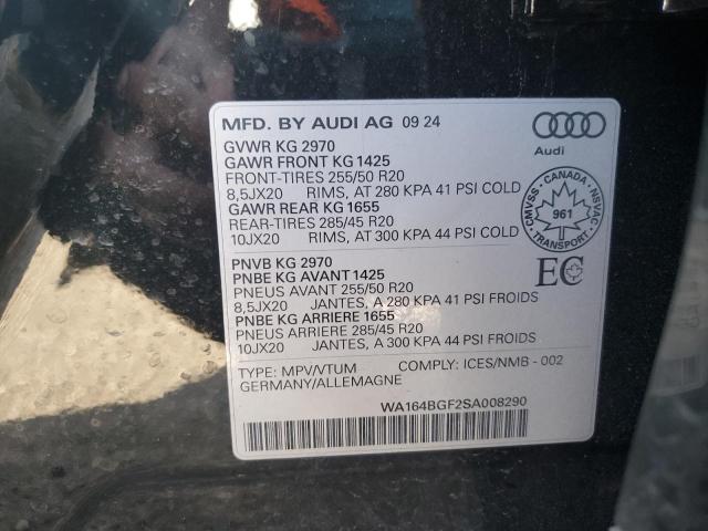 2025 AUDI Q6 E-TRON WA164BGF2SA008290