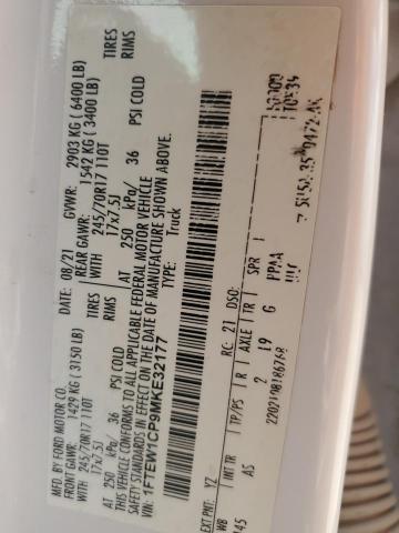 2021 FORD F150 SUPERCREW 1FTEW1CP9MKE32177