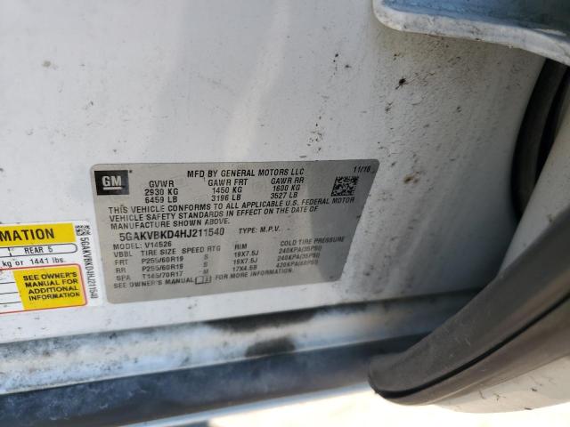 2017 BUICK ENCLAVE 5GAKVBKD4HJ211540