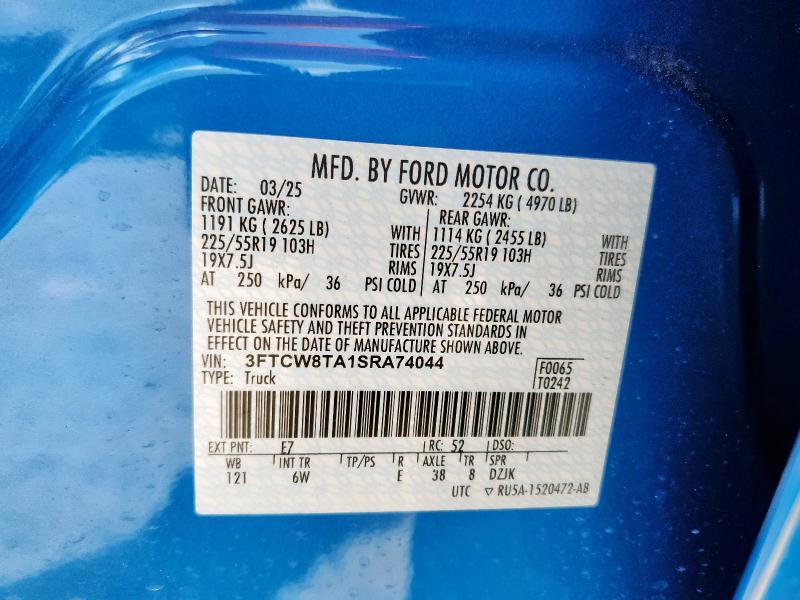 2025 FORD MAVERICK L 3FTCW8TA1SRA74044