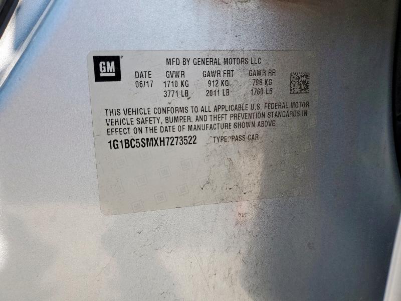 2017 CHEVROLET CRUZE LS 1G1BC5SMXH7273522