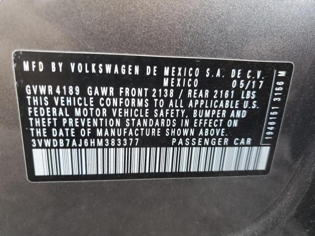 2017 VOLKSWAGEN JETTA SE 3VWDB7AJ6HM383377