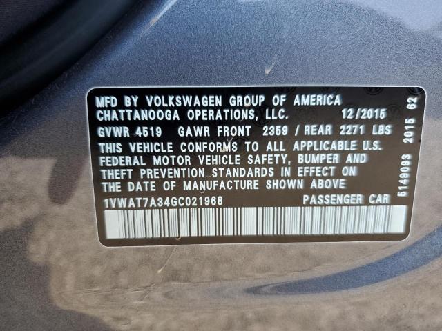 2016 VOLKSWAGEN PASSAT S 1VWAT7A34GC021968