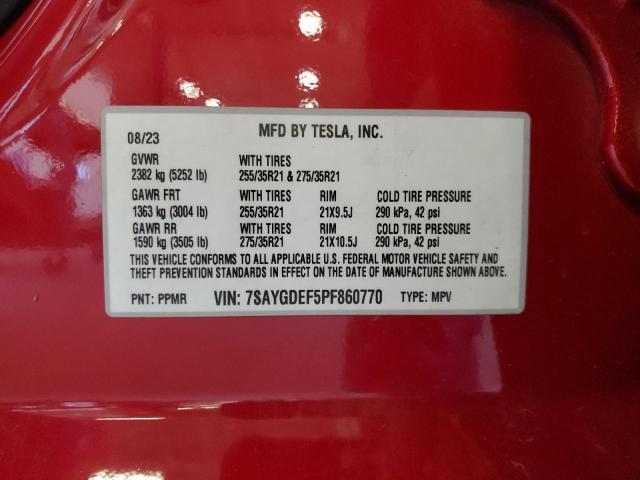 2023 TESLA MODEL Y 7SAYGDEF5PF860770