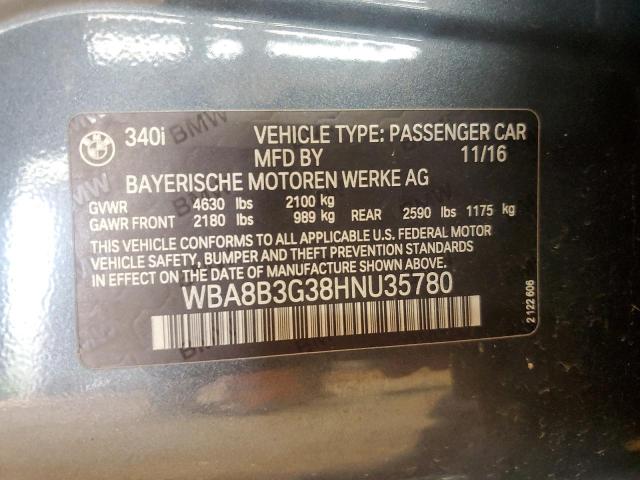 2017 BMW 340 I WBA8B3G38HNU35780