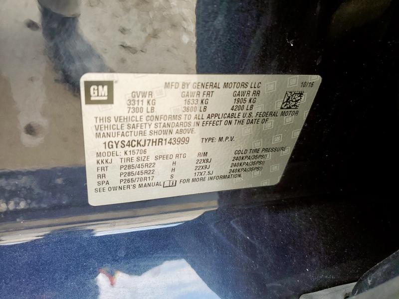 2017 CADILLAC ESCALADE P 1GYS4CKJ7HR143999