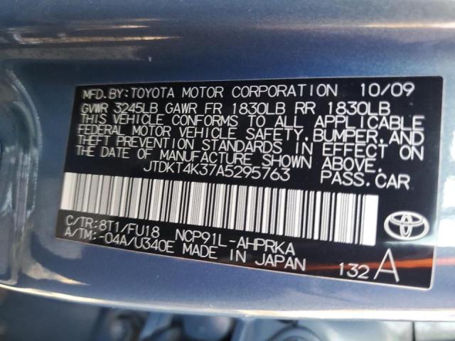 2010 TOYOTA YARIS - JTDKT4K37A5295763