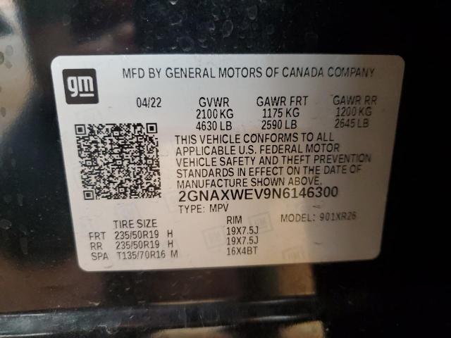 2022 CHEVROLET EQUINOX RS 2GNAXWEV9N6146300