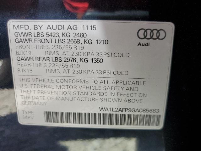 2016 AUDI Q5 PREMIUM WA1L2AFP9GA085663