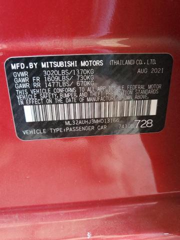 2021 MITSUBISHI MIRAGE ES ML32AUHJ3MH013166