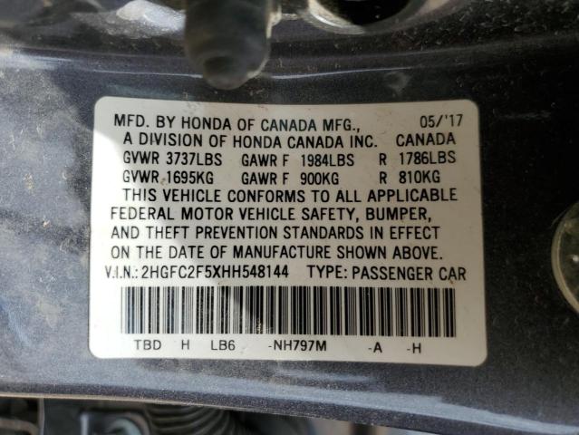 2017 HONDA CIVIC LX 2HGFC2F5XHH548144