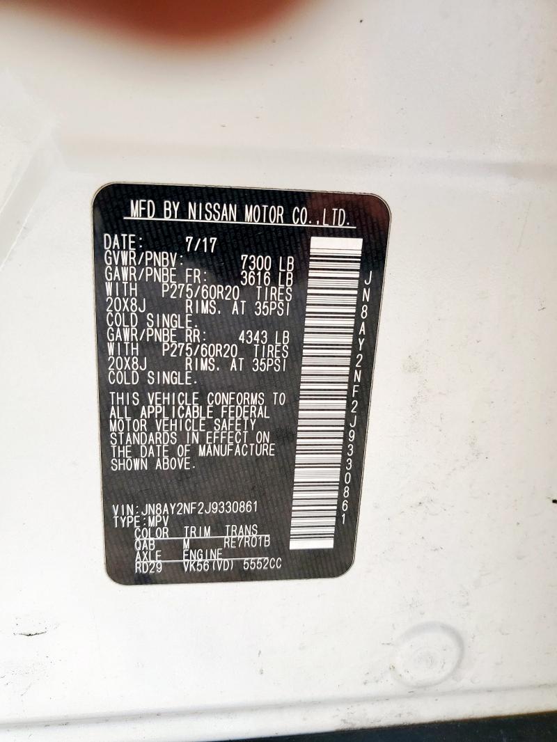 2018 NISSAN ARMADA PLA JN8AY2NF2J9330861