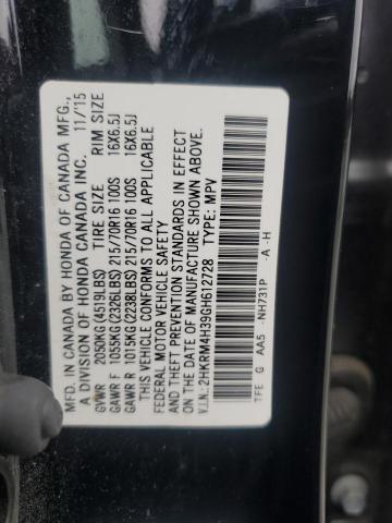 2016 HONDA CR-V LX 2HKRM4H39GH612728