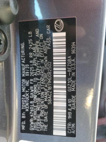 2021 LEXUS ES 350 BAS 58ACZ1B11MU082502