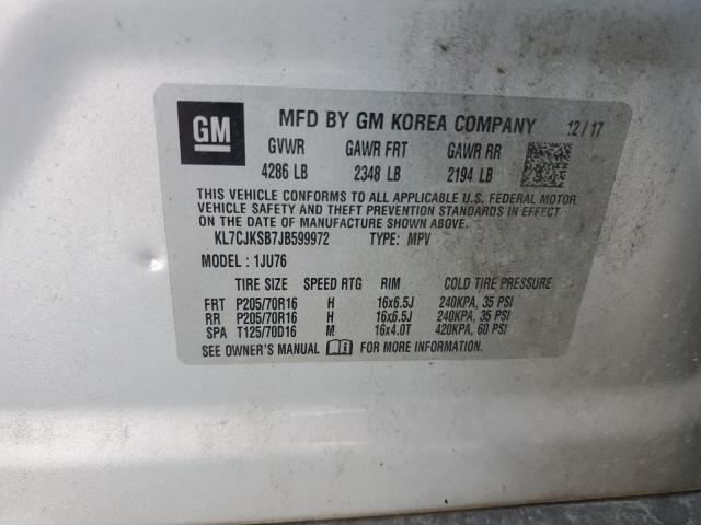 2018 CHEVROLET TRAX LS KL7CJKSB7JB599972