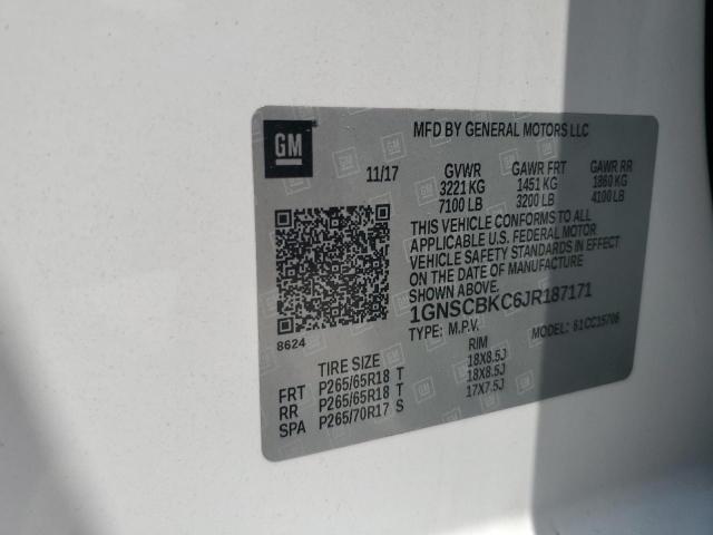 2018 CHEVROLET TAHOE C150 1GNSCBKC6JR187171