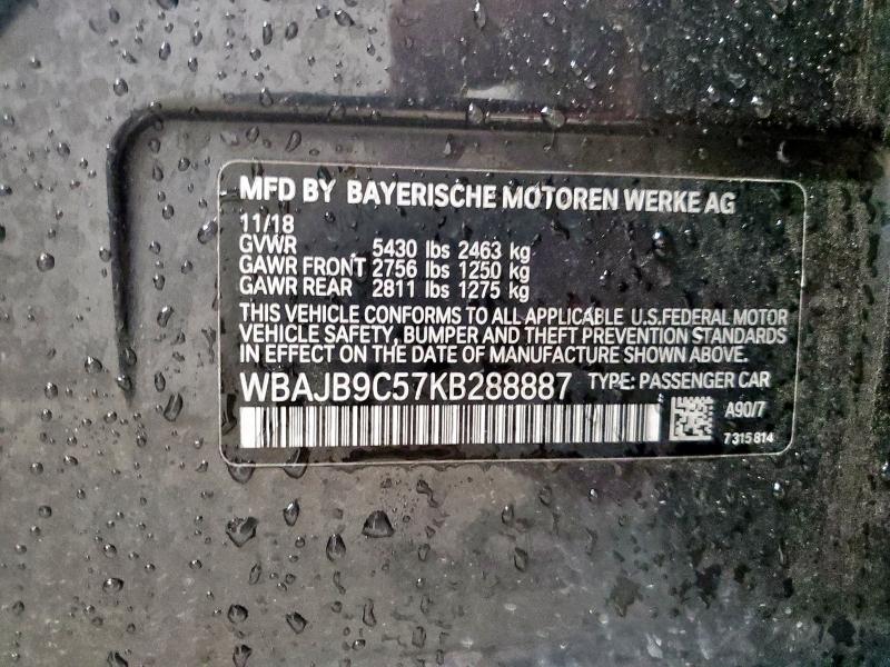 2019 BMW M550XI WBAJB9C57KB288887