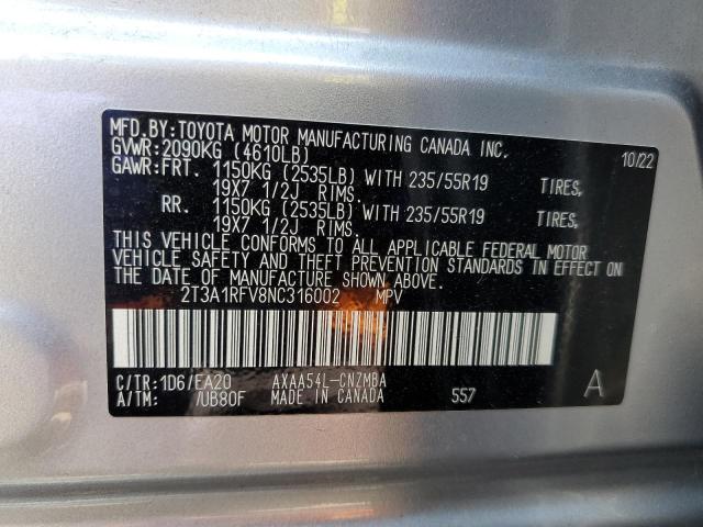 2022 TOYOTA RAV4 XLE PREMIUM 2T3A1RFV8NC316002