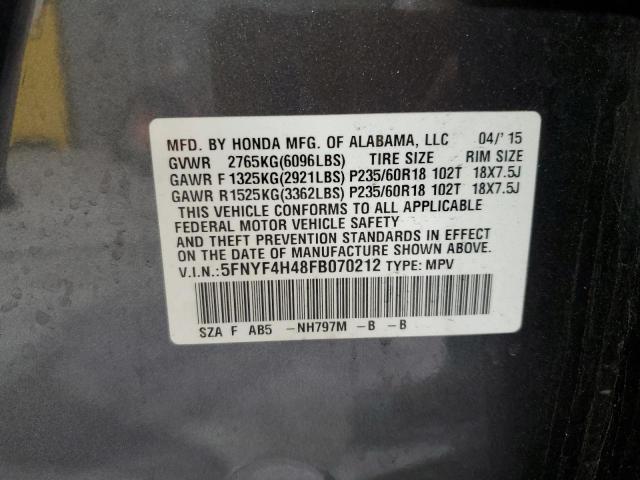 2015 HONDA PILOT EX 5FNYF4H48FB070212