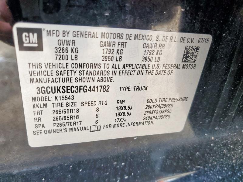 2015 CHEVROLET SILVERADO - 3GCUKSEC3FG441782