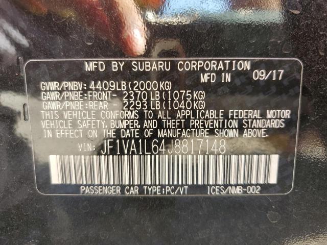 2018 SUBARU WRX LIMITE JF1VA1L64J8817148