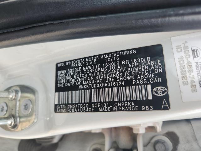 2017 TOYOTA YARIS L VNKKTUD3XHA076124