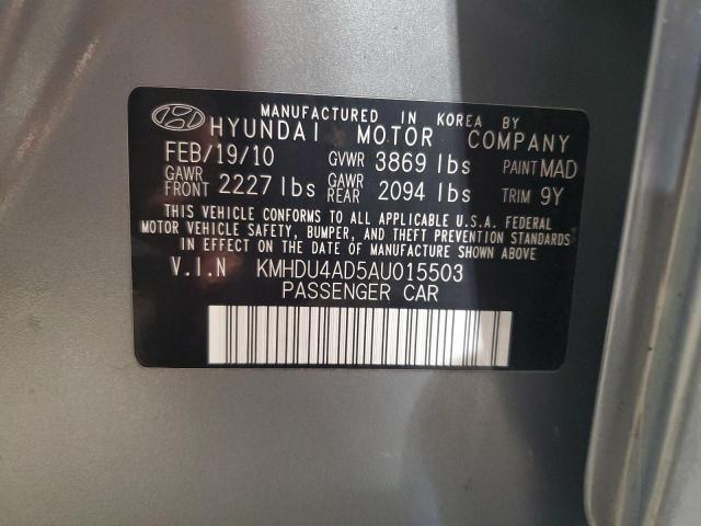 2010 HYUNDAI ELANTRA BL - KMHDU4AD5AU015503