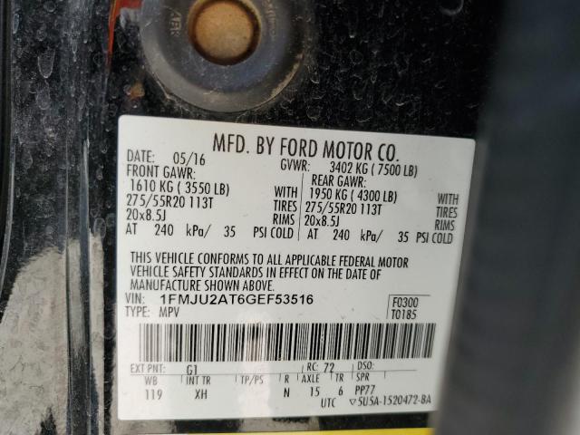 2016 FORD EXPEDITION LIMITED 1FMJU2AT6GEF53516