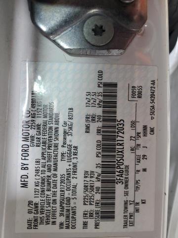 2020 FORD FUSION TIT 3FA6P0SUXLR172035
