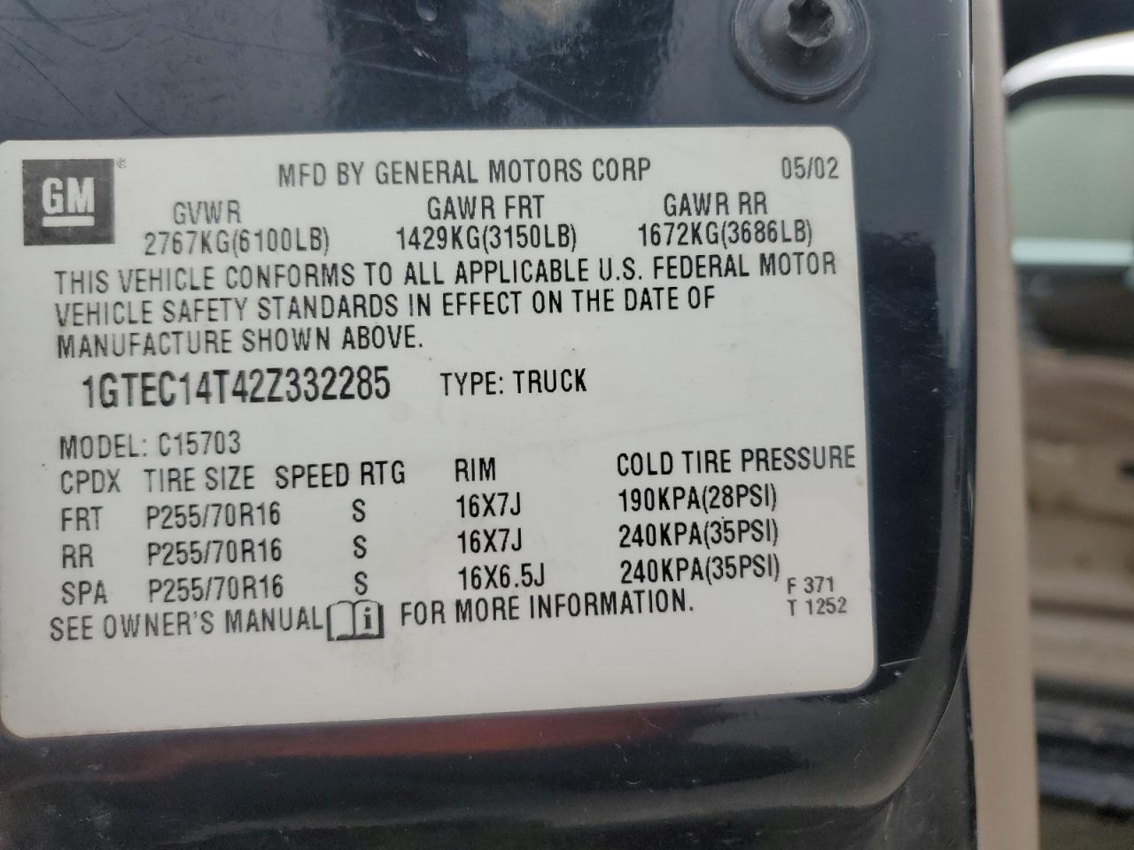 Lot #3229706175 2002 GMC NEW SIERRA C1500