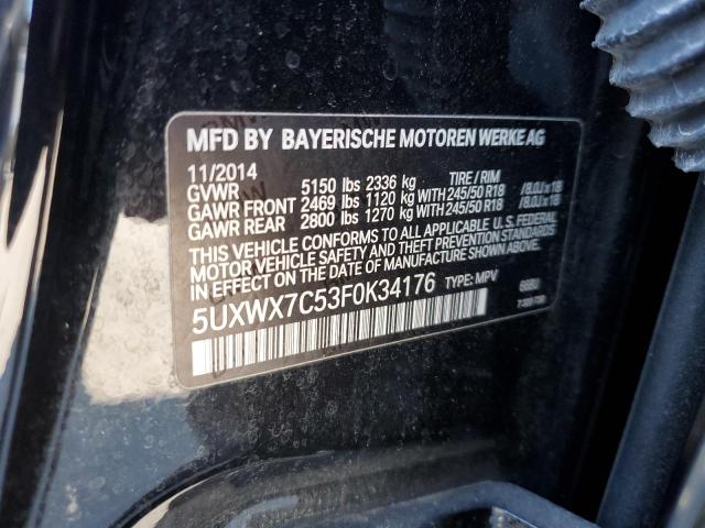 2015 BMW X3 XDRIVE3 5UXWX7C53F0K34176