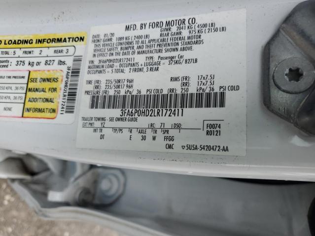2020 FORD FUSION SE - 3FA6P0HD2LR172411