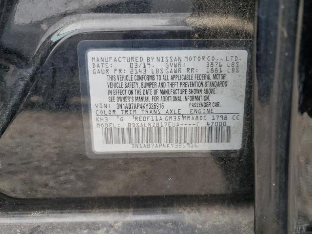 2019 NISSAN SENTRA S 3N1AB7AP4KY326916