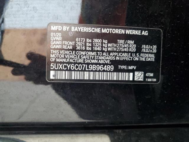 2020 BMW X6 XDRIVE4 - 5UXCY6C07L9B96489