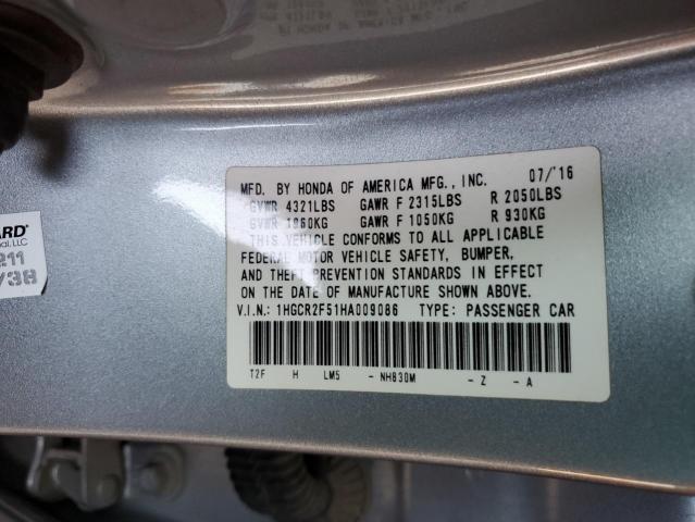 2017 HONDA ACCORD SPO 1HGCR2F51HA009086