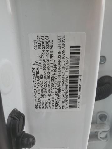 2021 HONDA PILOT SE - 5FNYF6H27MB089745