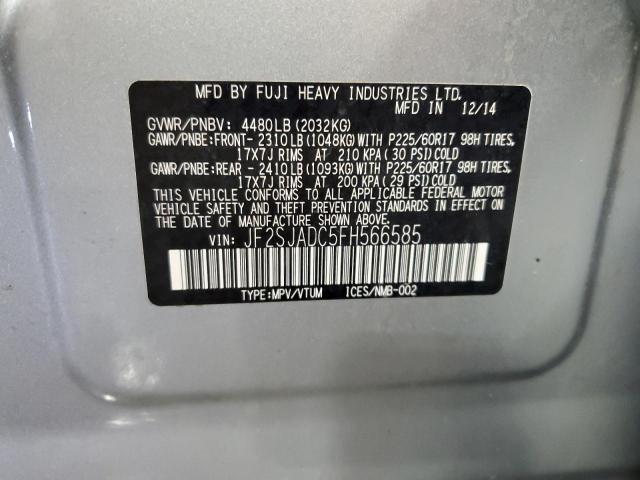 2015 SUBARU FORESTER 2 JF2SJADC5FH566585